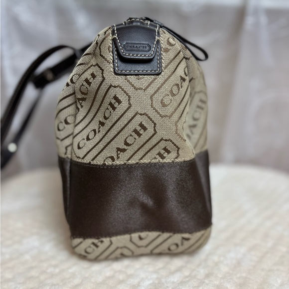 Coach Vintage Signature Logo Brown Stripe canvas Bag/Tote - Picture 9 of 15